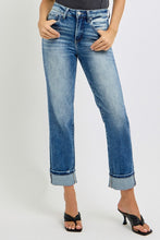 Load image into Gallery viewer, RISEN High Rise Crop Straight Roll Up Jeans