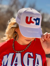 Load image into Gallery viewer, USA Chenille Foam Trucker Cap