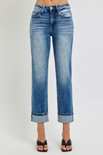 Load image into Gallery viewer, RISEN High Rise Crop Straight Roll Up Jeans