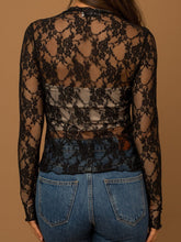 Load image into Gallery viewer, Lace Mock Neck Long Sleeve Top